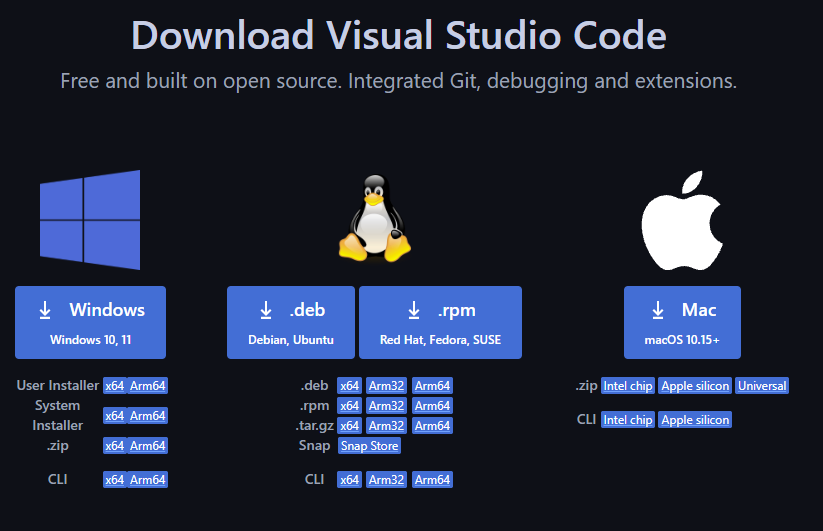 Visual Studio Code (VSCode) のダウンロード